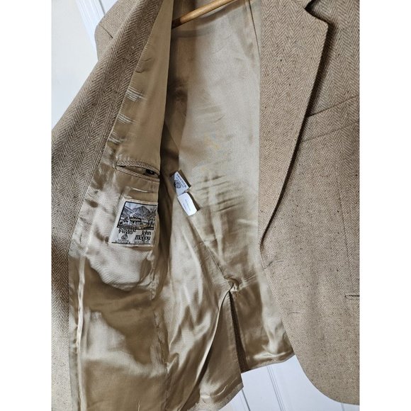 John Molloy Tan/Khaki DonegalTweed Mens 40 Pure New Wool Sport Blazer Jacket - Picture 9 of 14
